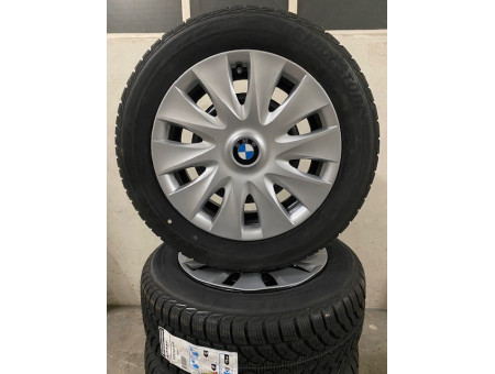 Winter steel wheels with original NEW BMW 3 Series F30 F31 F36 hubcaps 16 inches RDC 6786353